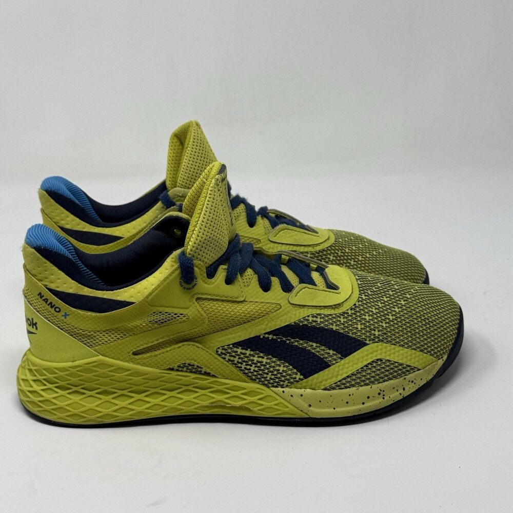 Reebok Nano X Sneakers Womens 10 Lime Green Blue Cross Training Running Shoes